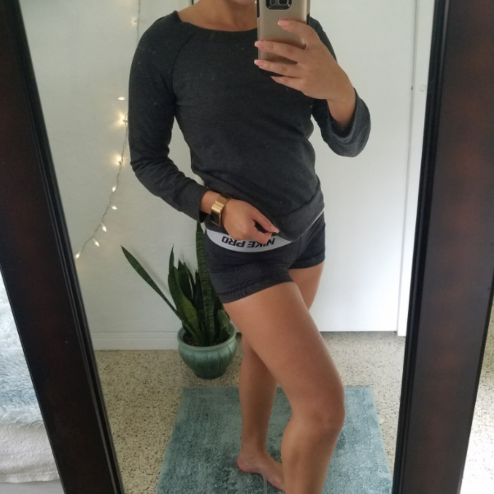 Gray Lace Knit Sweater